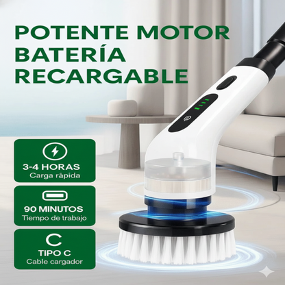 Cepillo Eléctrico 9 en 1 - Limpieza Fácil y Rápida⚡